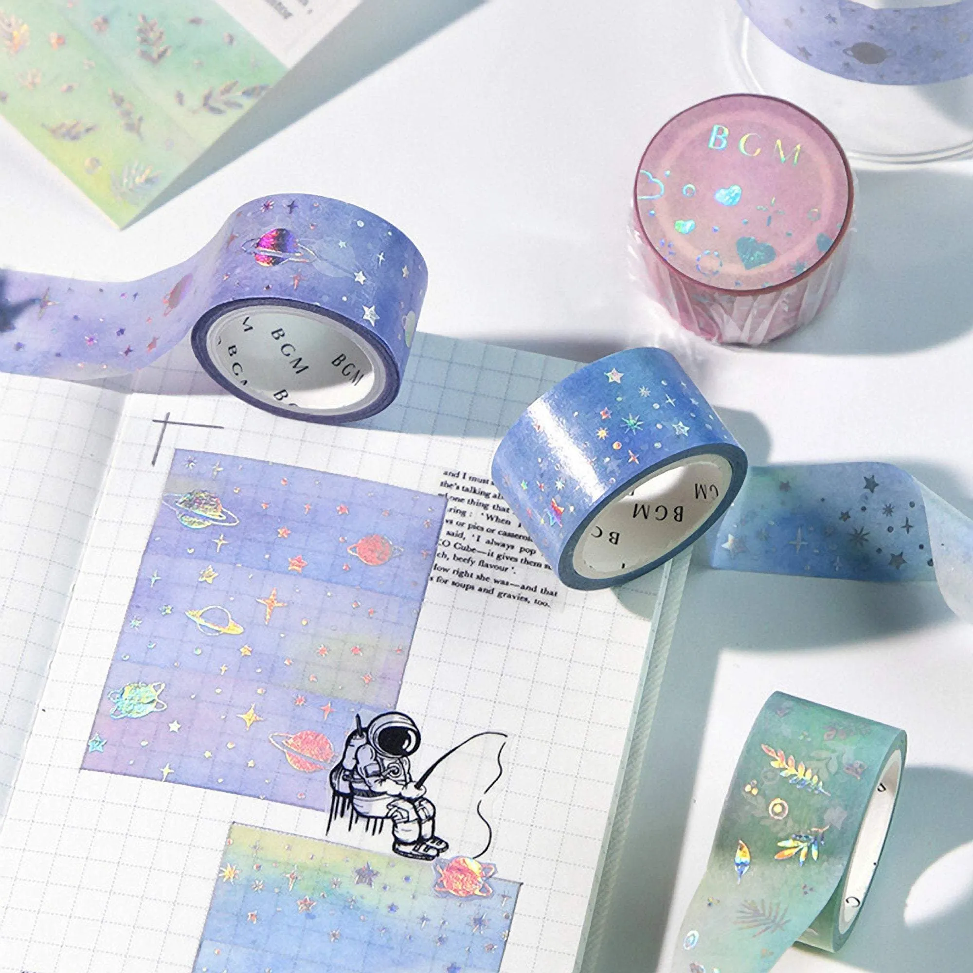 BGM Macaroon Galaxy Macaroon Galaxy Purple Universe SILVER FOIL Washi Tape