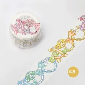 BGM Rainbow Lace Ribbon Lace Bows GOLD FOIL Washi Tape