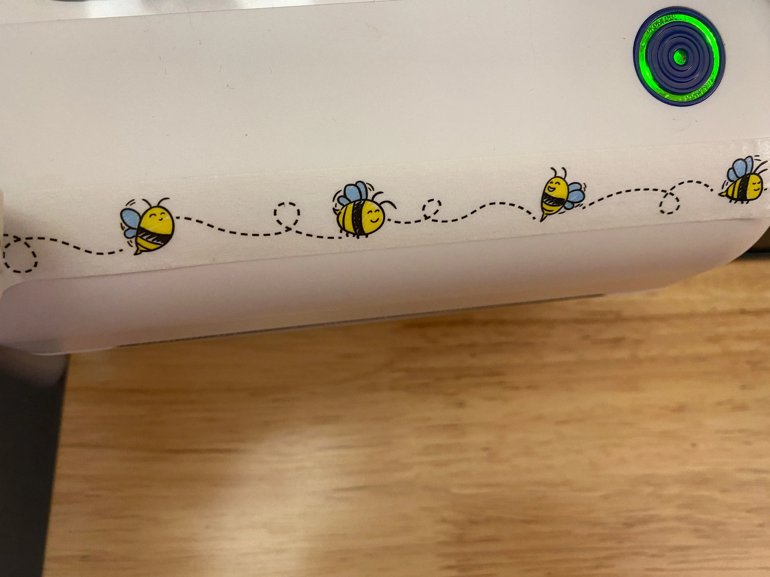 Big Roll of Bees Washi Tape, Bees with trails Washi Tape roll, Adhesive Masking Tapes, Flying Bee Washi Tape, Bee stream Washi tape
