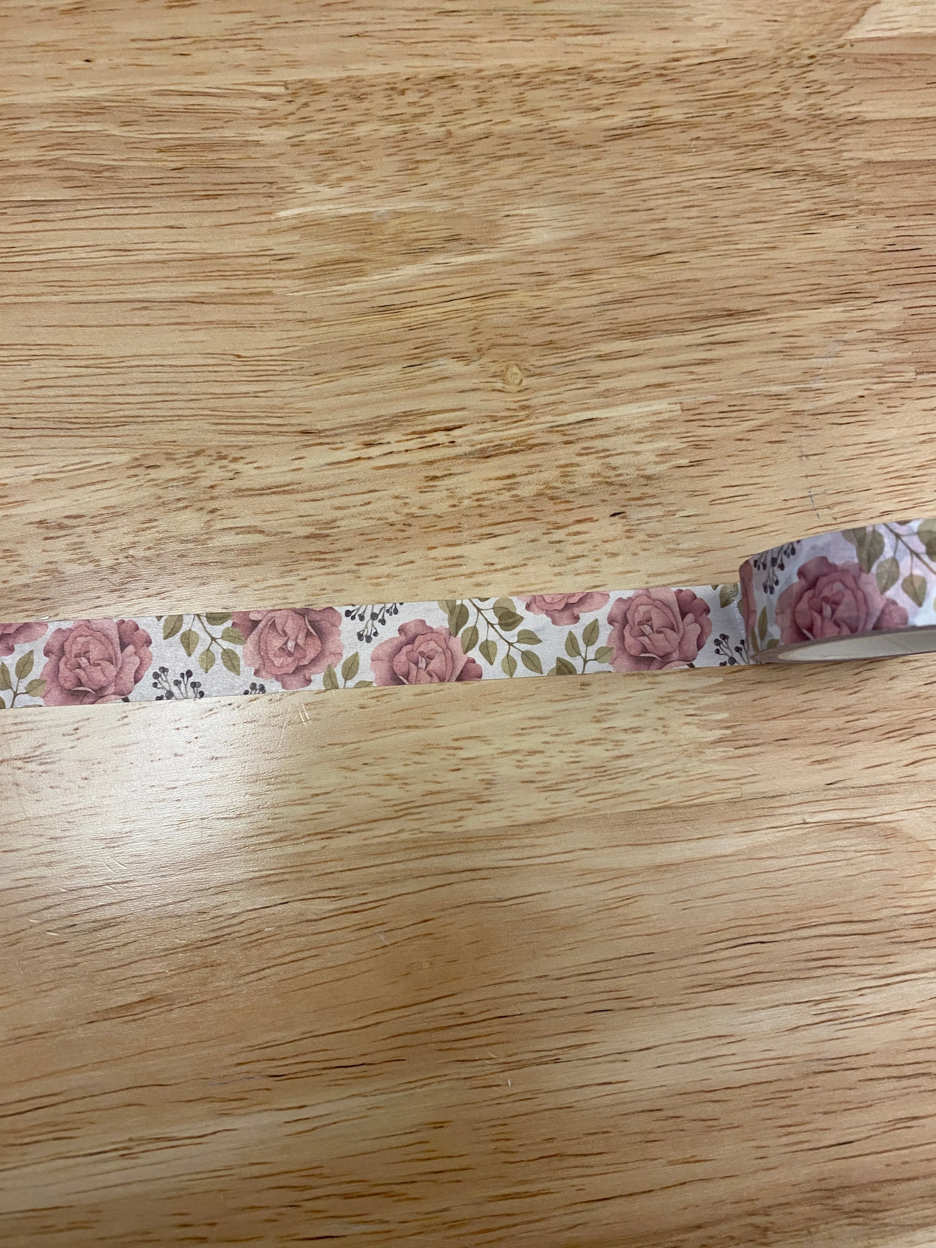 Big Roll of Big Pink Roses with leaves Washi Tape