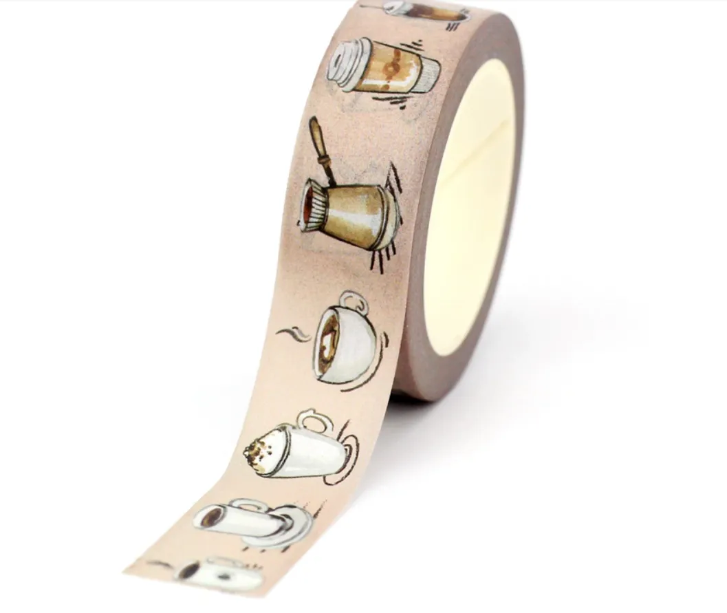Big Roll of Coffee Cups Washi Tape