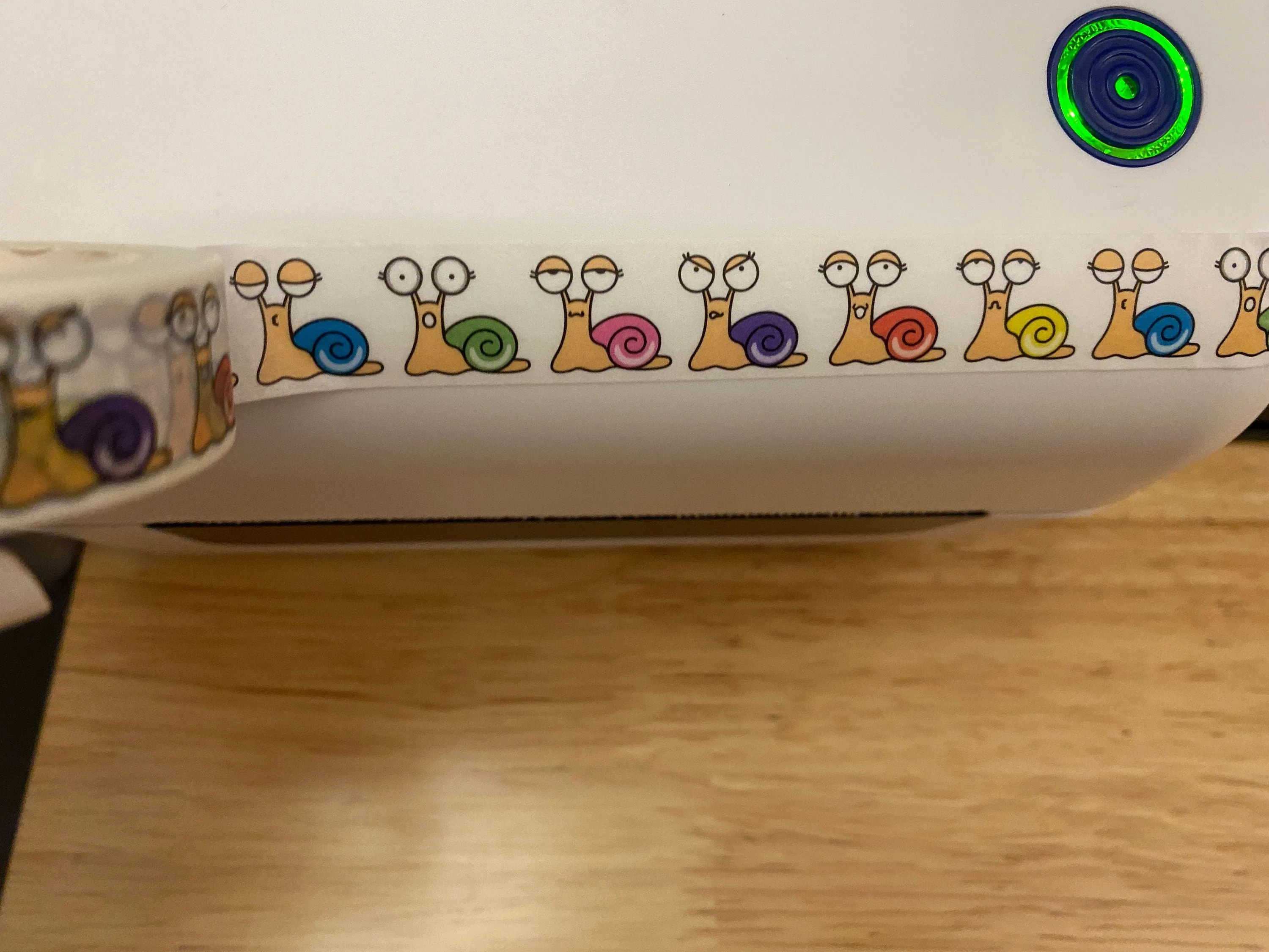Big Roll of Colorful Snails Washi Tape, Snail Washi Tape roll, Cute Snail Washi Tape
