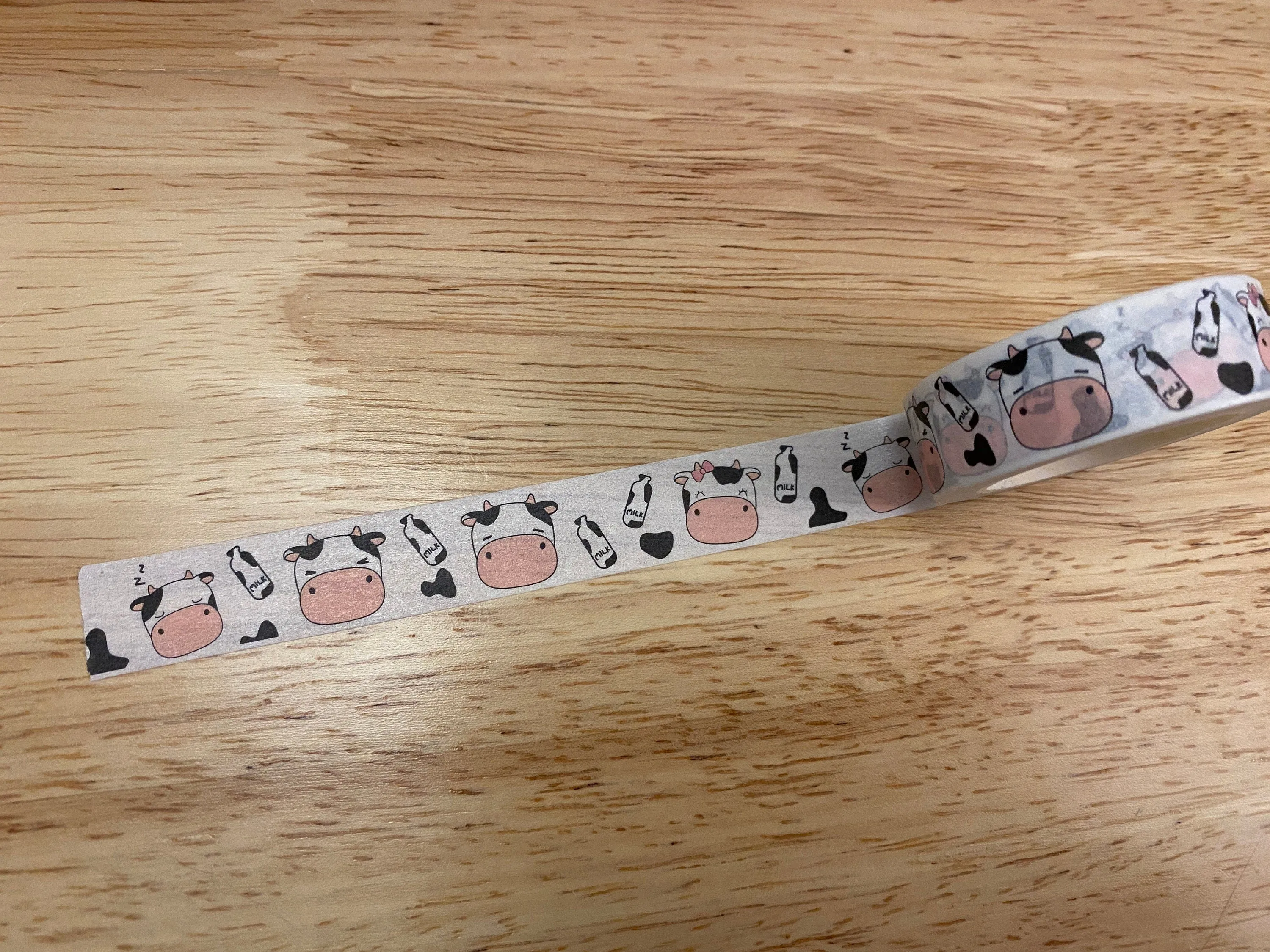 Big Roll of Kawaii Cow Heads Washi Tape