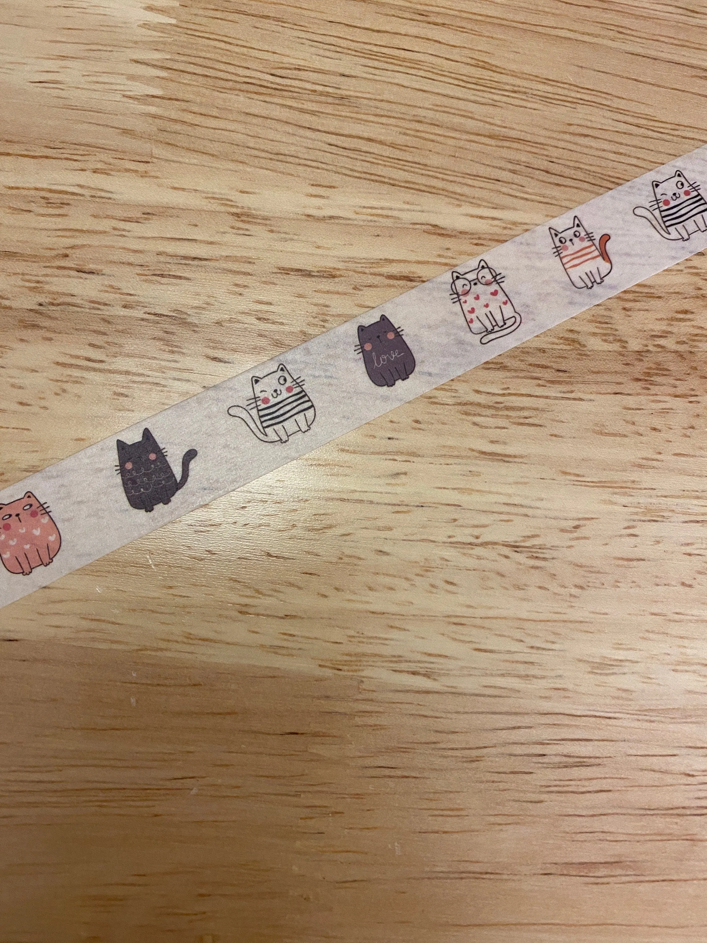 Big Roll of Multi Color Sitting Cats Washi Tape