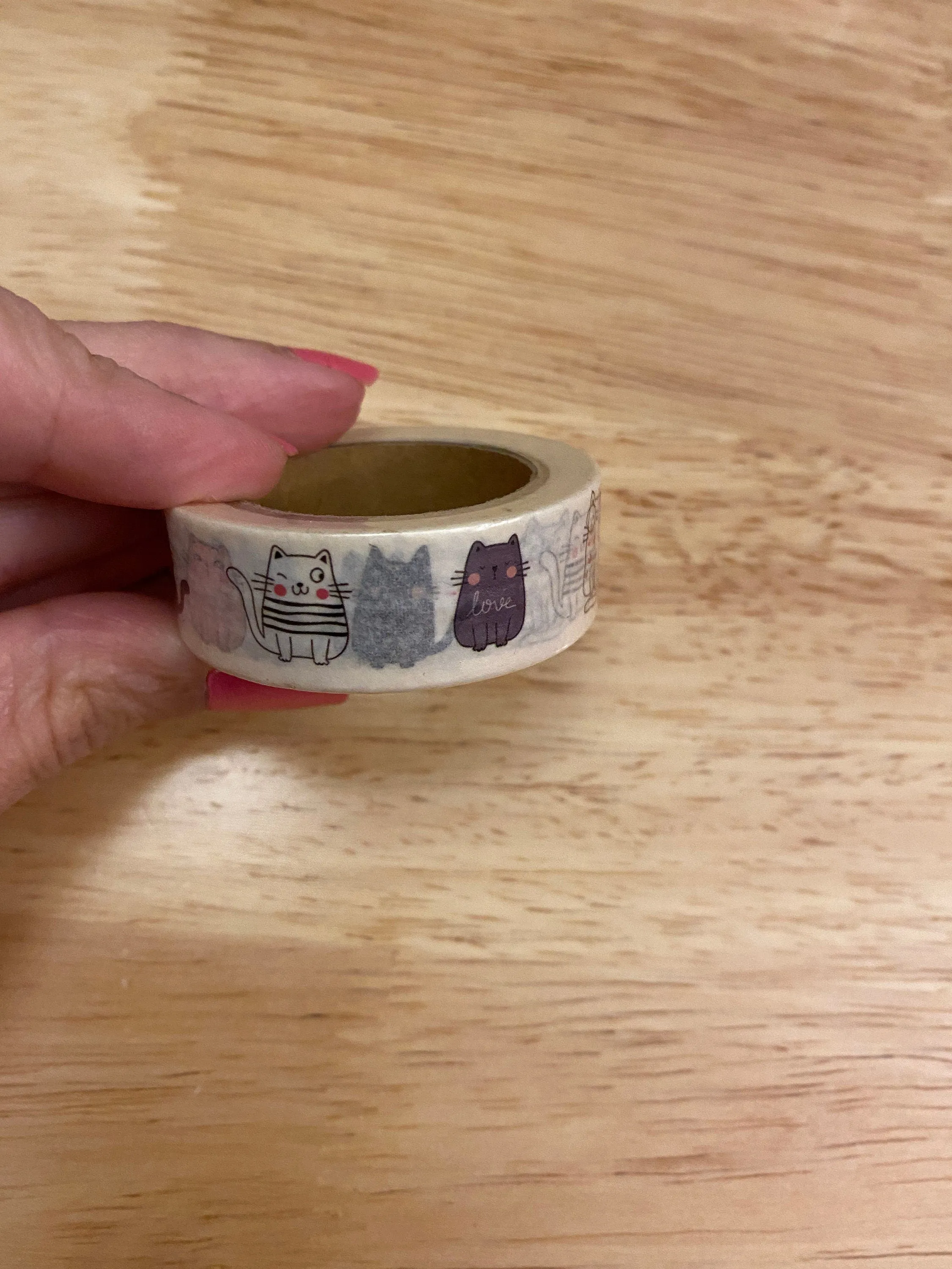 Big Roll of Multi Color Sitting Cats Washi Tape