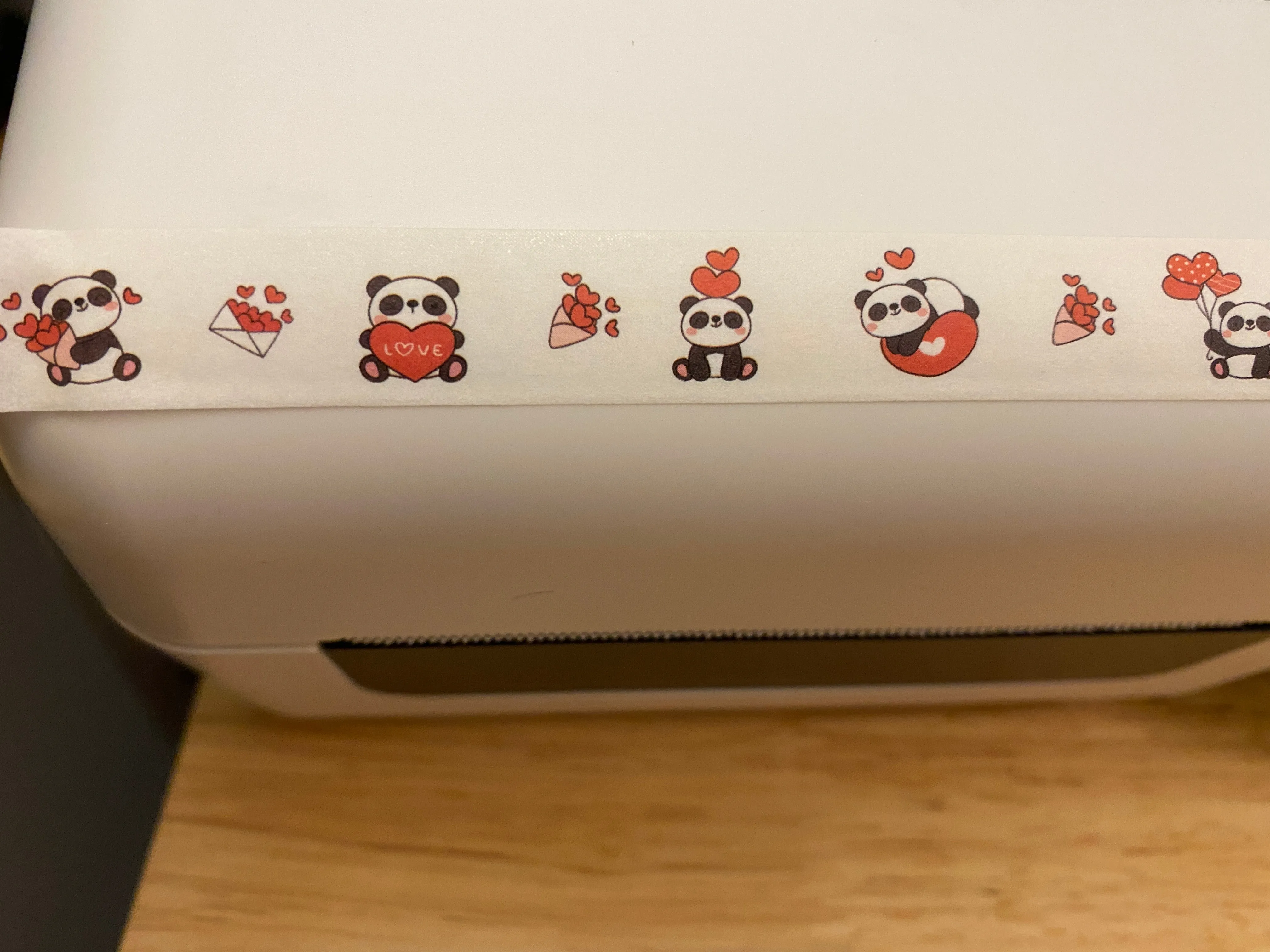 Big Roll of Panda with Hearts Washi Tape