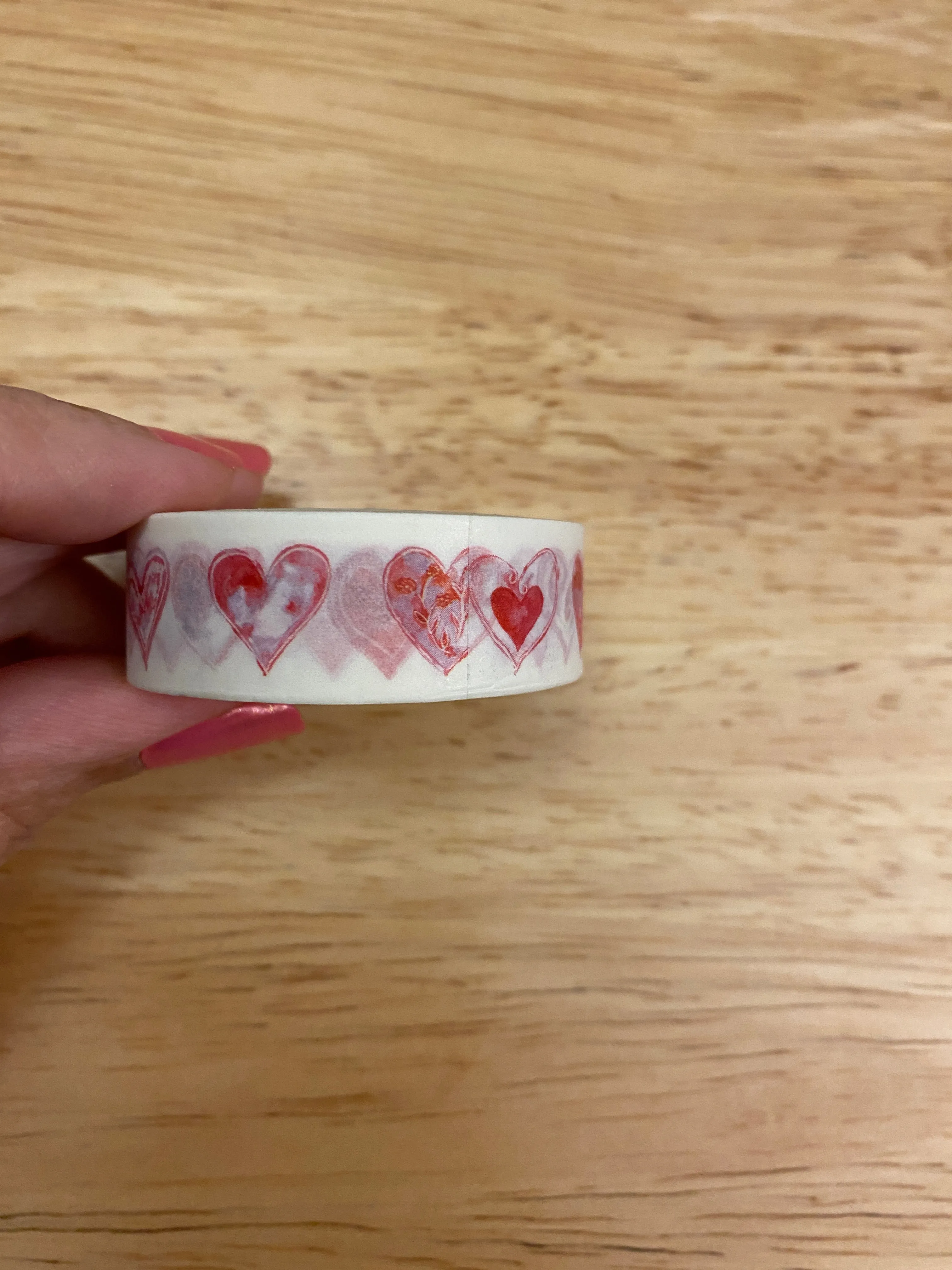 Big Roll of Pink Hearts Washi Tape