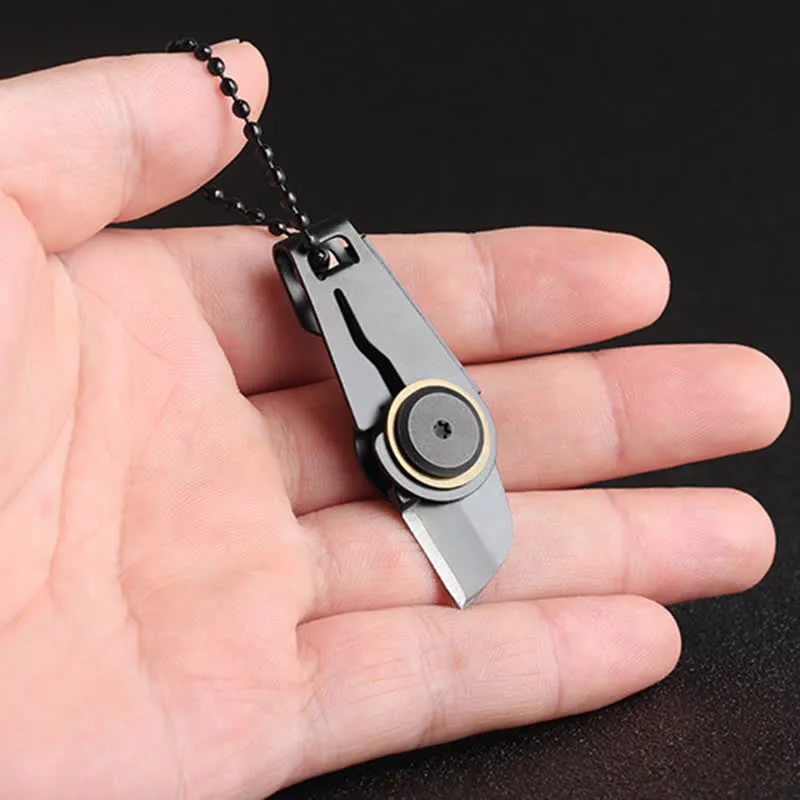 Black EDC Folding Knife Portable Tactical Keychain