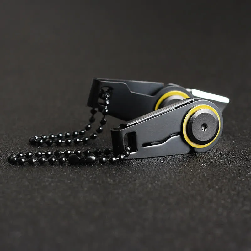 Black EDC Folding Knife Portable Tactical Keychain
