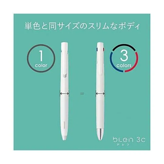 BLACK Zebra bLen 0.5mm 3C 3 Color Ballpoint Multi Pen Three Color Pen Multiple Color Pen Zebra Pen Mitsubishi Pen | B3AS88