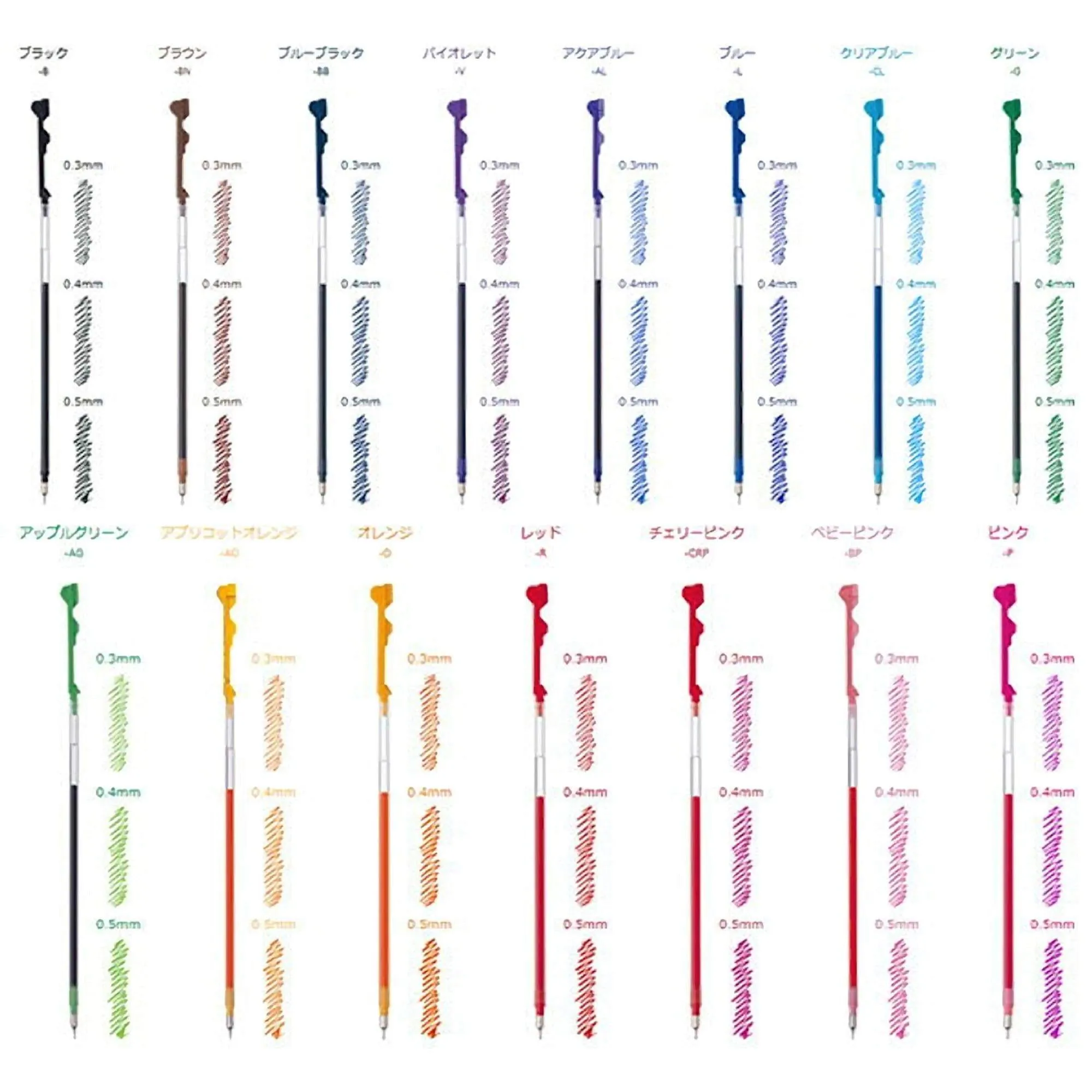 BLUE BLACK Pilot Hi-Tec-C Coleto Gel Multi Pen Refill  | 0.3 mm 0.4 mm 0.5 mm