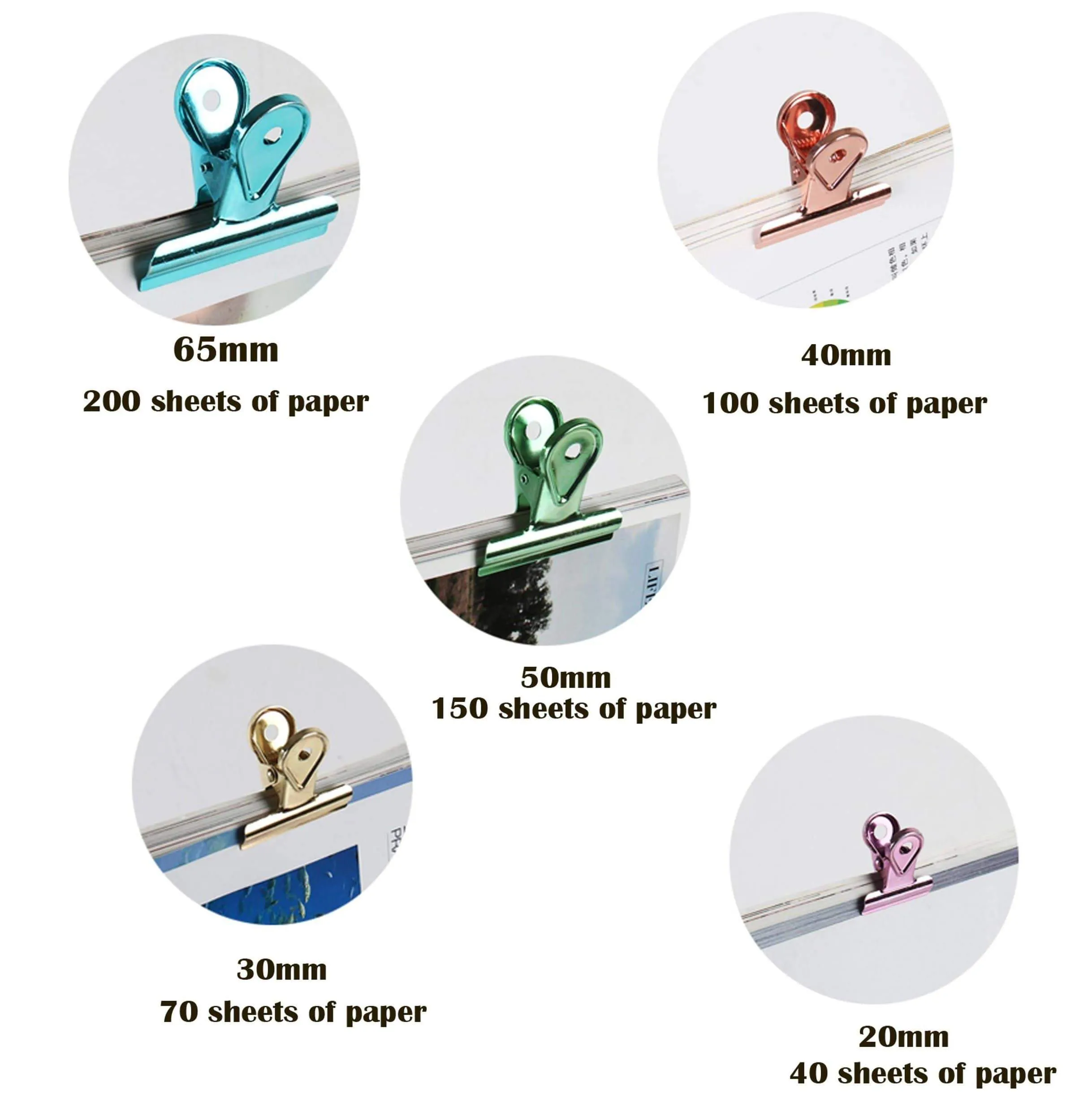 Blue Bulldog Binder Paper Clips - Five sizes & Seven Colors!! Super cute very strong!