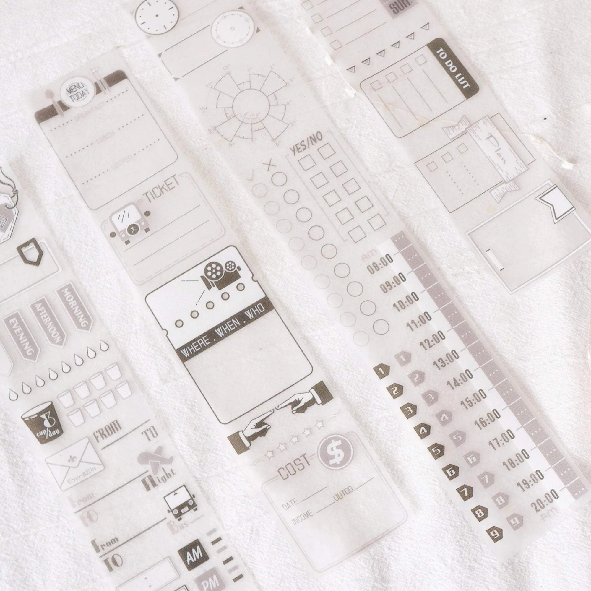 BUJO Boutique Washi Tape List Tape Tracking Tape Event Tape Movie NIght BUllet Journal List Tape | Artist Designed