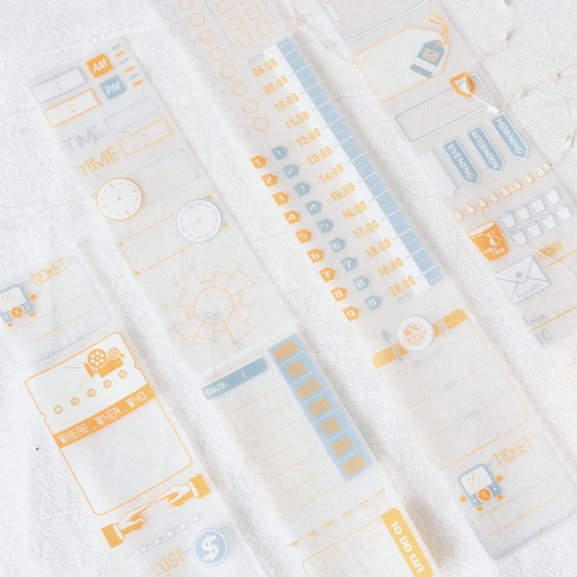 BUJO Boutique Washi Tape List Tape Tracking Tape Event Tape Movie NIght BUllet Journal List Tape | Artist Designed