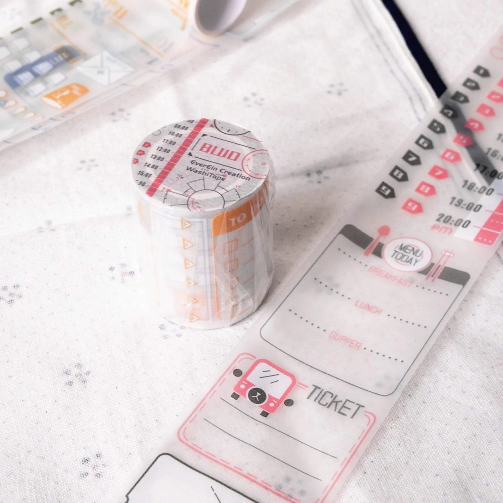 BUJO Boutique Washi Tape List Tape Tracking Tape Event Tape Movie NIght BUllet Journal List Tape | Artist Designed