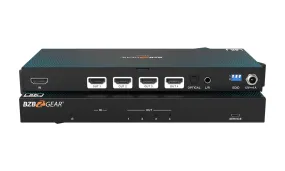 BZBGEAR 8K UHD HDMI 2.1 Splitter with Audio De-embedder (8K60 4K120 4:4:4 10bit VRR,FVA,ALLM support) - 1x4
