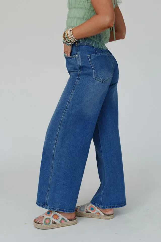 Cabana Wide Leg Jeans - Medium Denim