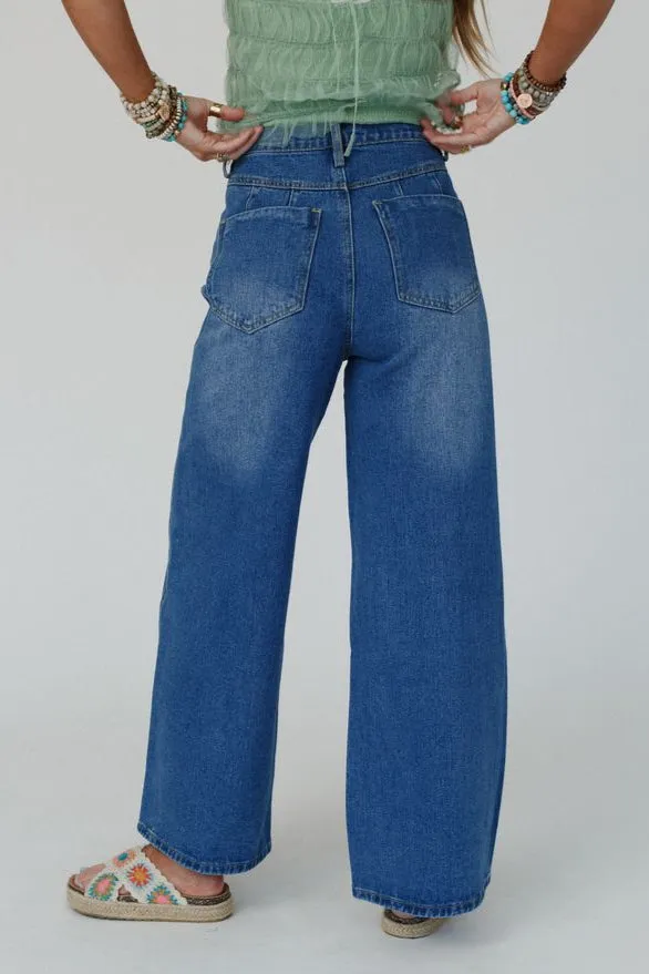 Cabana Wide Leg Jeans - Medium Denim