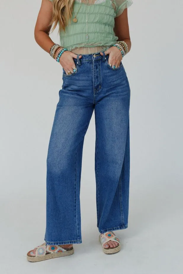 Cabana Wide Leg Jeans - Medium Denim