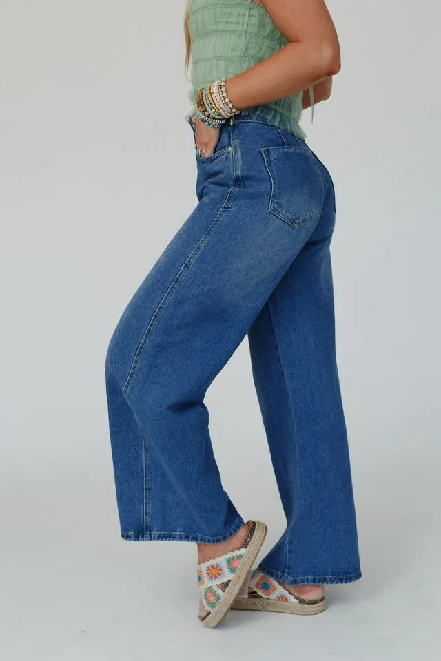 Cabana Wide Leg Jeans - Medium Denim