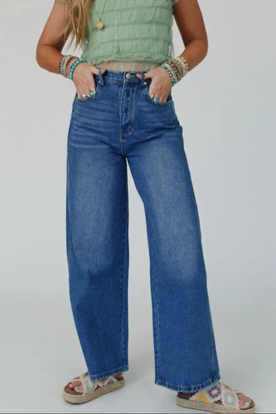 Cabana Wide Leg Jeans - Medium Denim