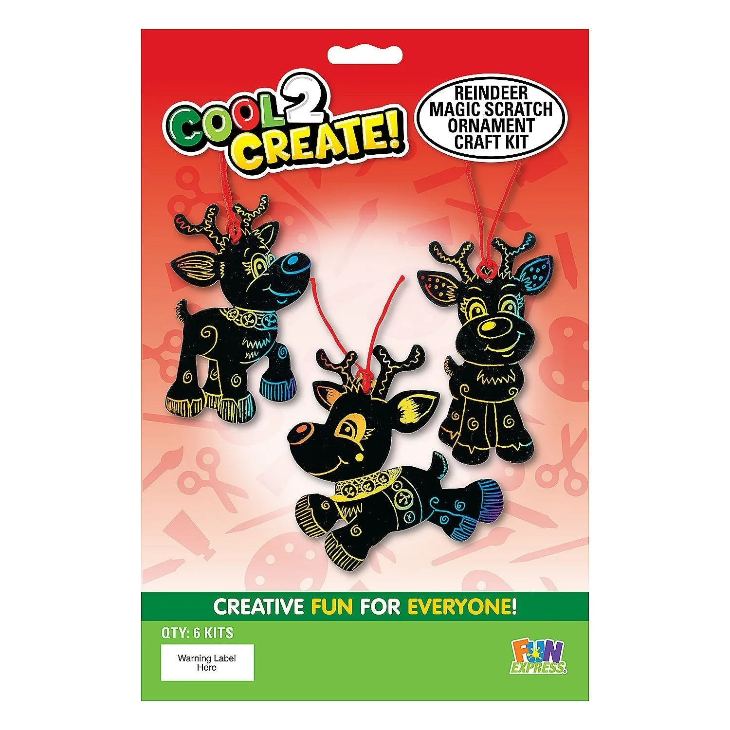 Christmas Cool2Create Magic Color Scratch Reindeer Ornaments | 1 Kit