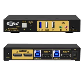 CKL 2 Port KVM Switch Dual Monitor DisplayPort 4K 60Hz for 2 Computers 2 Monitors, 1 DP Input to 2 DP Outputs for Each PC via DP 1.4 MST (622DP-MST) CKL 2 Port KVM Switch Dual Monitor DisplayPort 4K 60Hz for 2 Computers 2 Monitors, 1 DP Input to 2 DP Outputs for Each PC via DP 1.4 MST (622DP-MST)