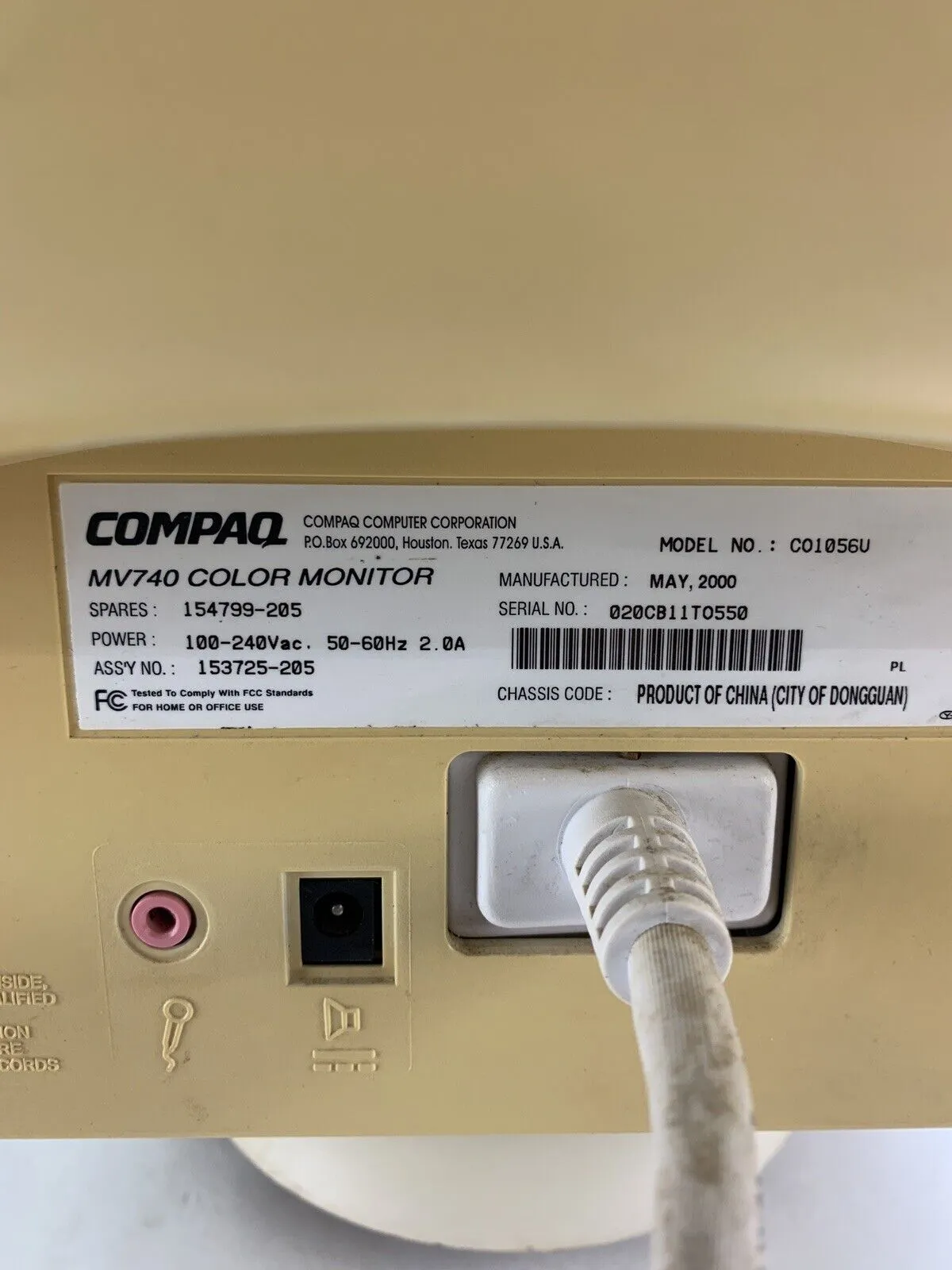 Compaq MV740 CRT VGA Color Computer Monitor 17" 1280 x 1024 Retro Gaming