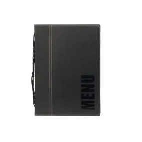 Contemporary A5 Menu Holder Black 4 Pages