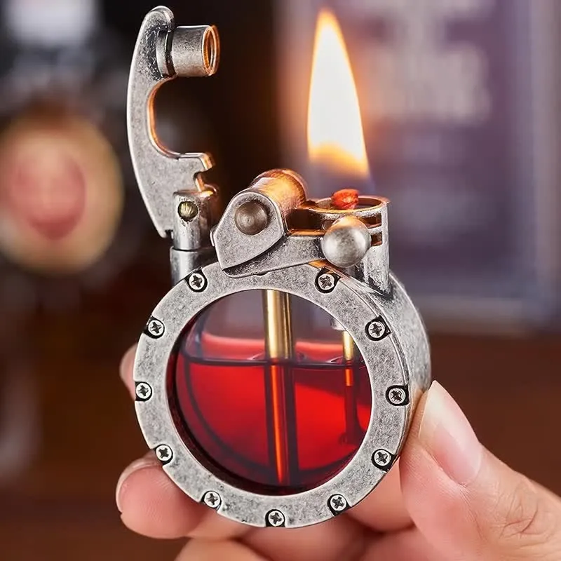 Cool Transparent Bottle Cigar Refillable Kerosene Lighter