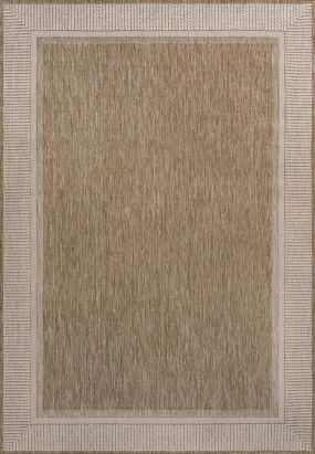Couristan Coastal Casual Wide Stripe Border Indoor/Outdoor Area Rug