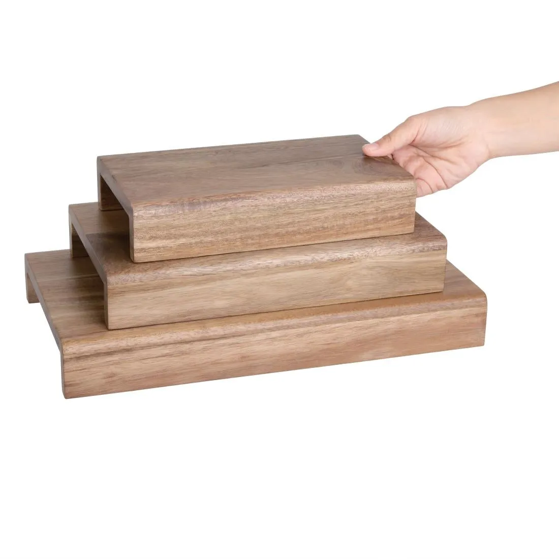 CP697 Olympia FSC Acacia Wood Riser Set (Pack of 3)