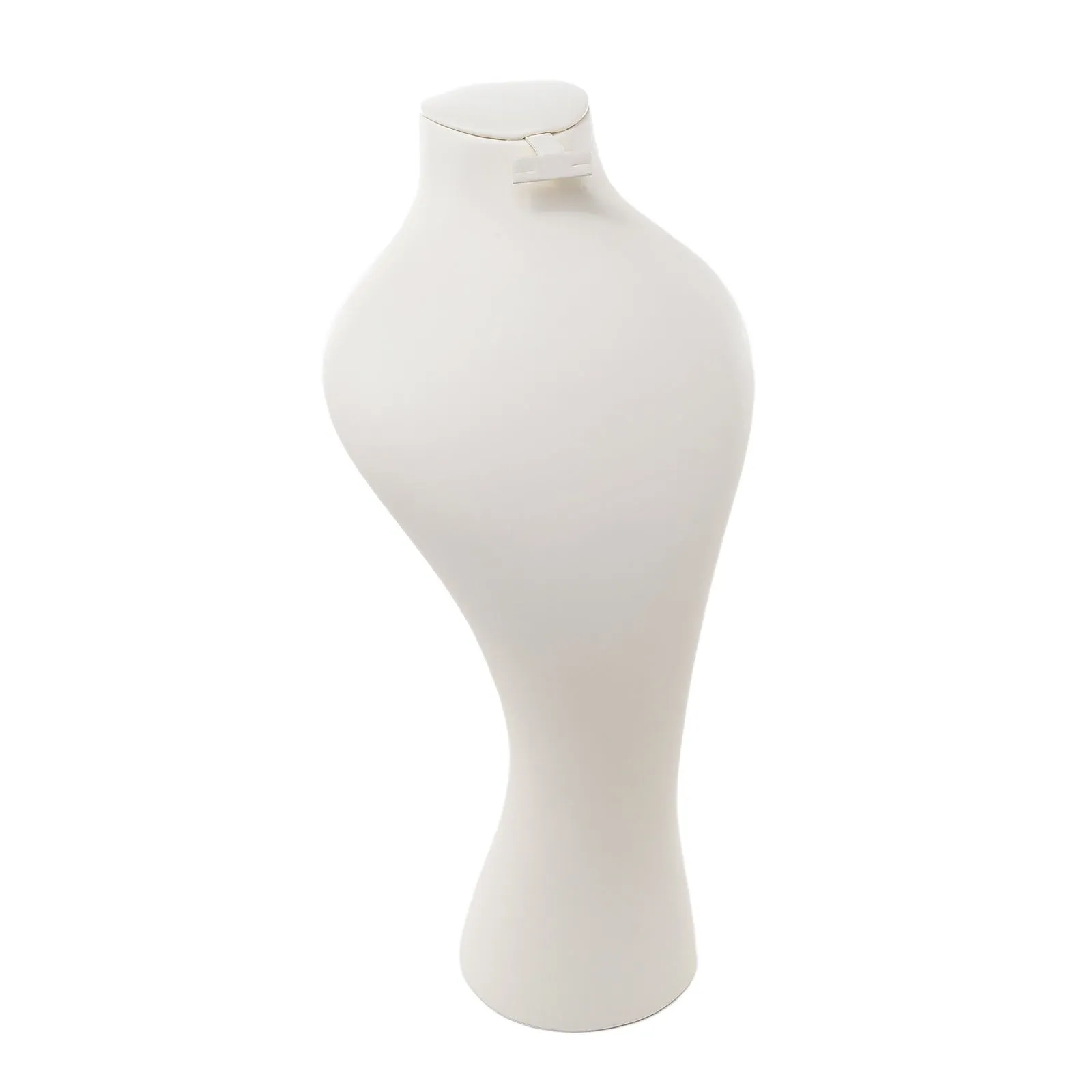 Cream Leatherette Bust with Earrings Large