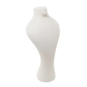 Cream Leatherette Bust with Earrings Large