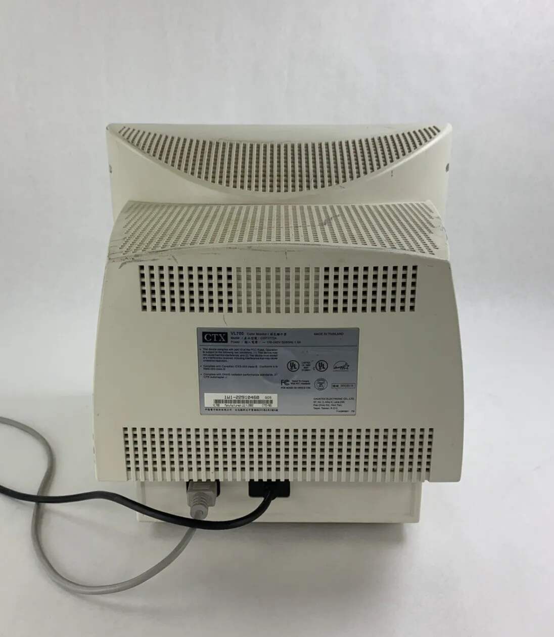 CTX VL700 White 17" VGA CRT Computer Monitor Retro Gaming Grade B No Stand