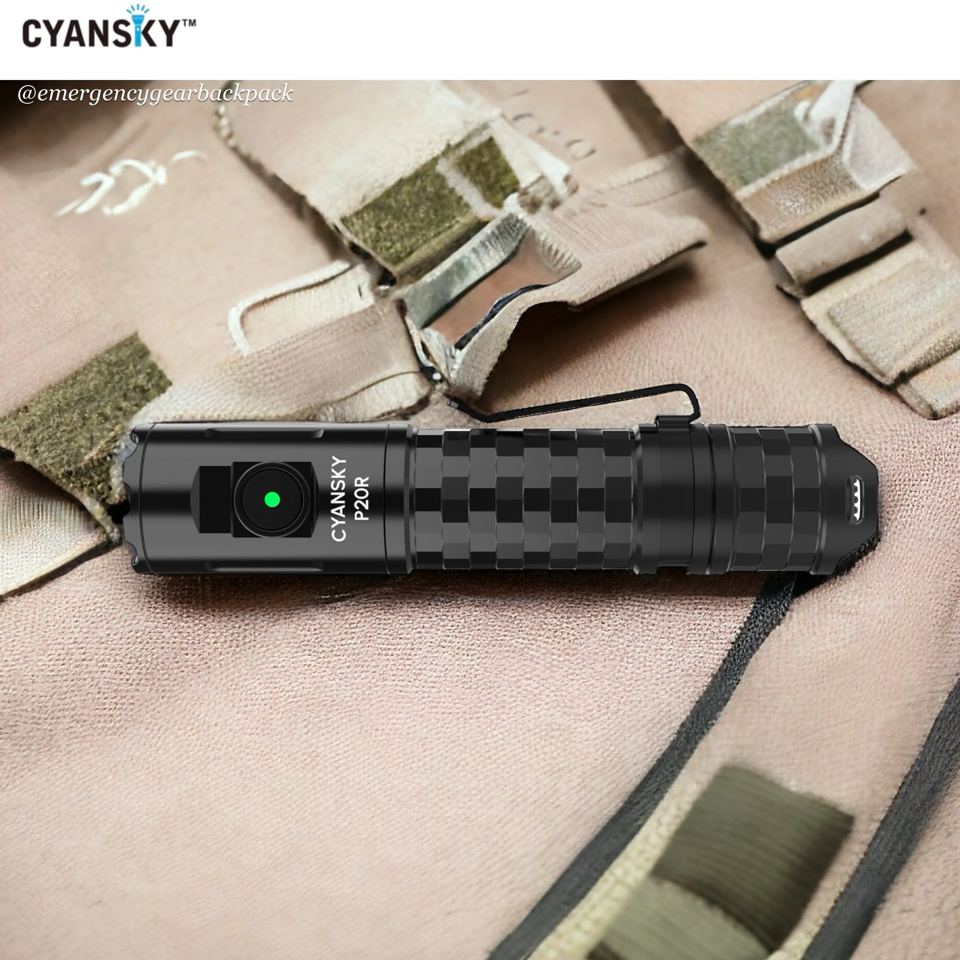 Cyansky P20R Portable Outdoor Flashlight 1900 Lumens 210M