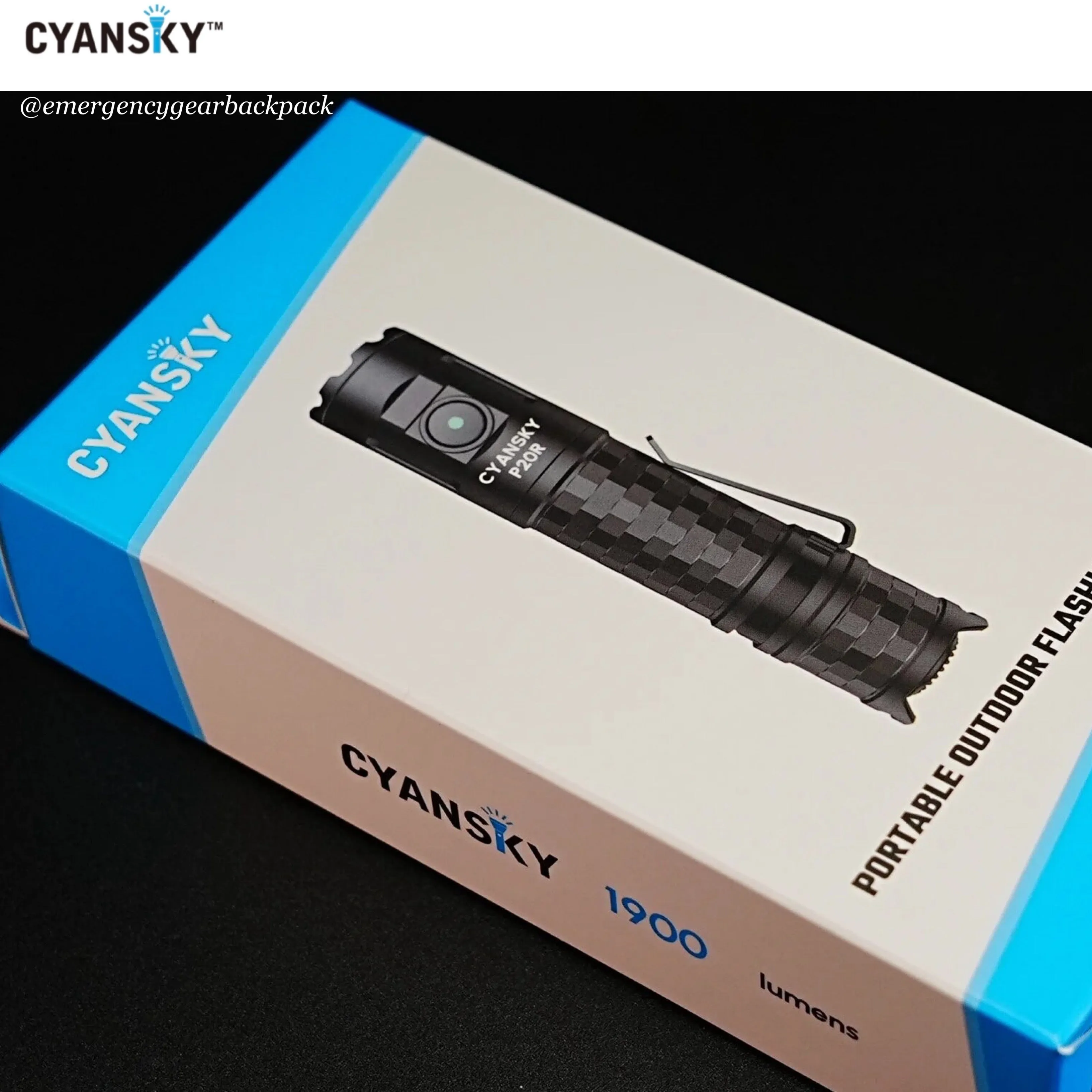 Cyansky P20R Portable Outdoor Flashlight 1900 Lumens 210M