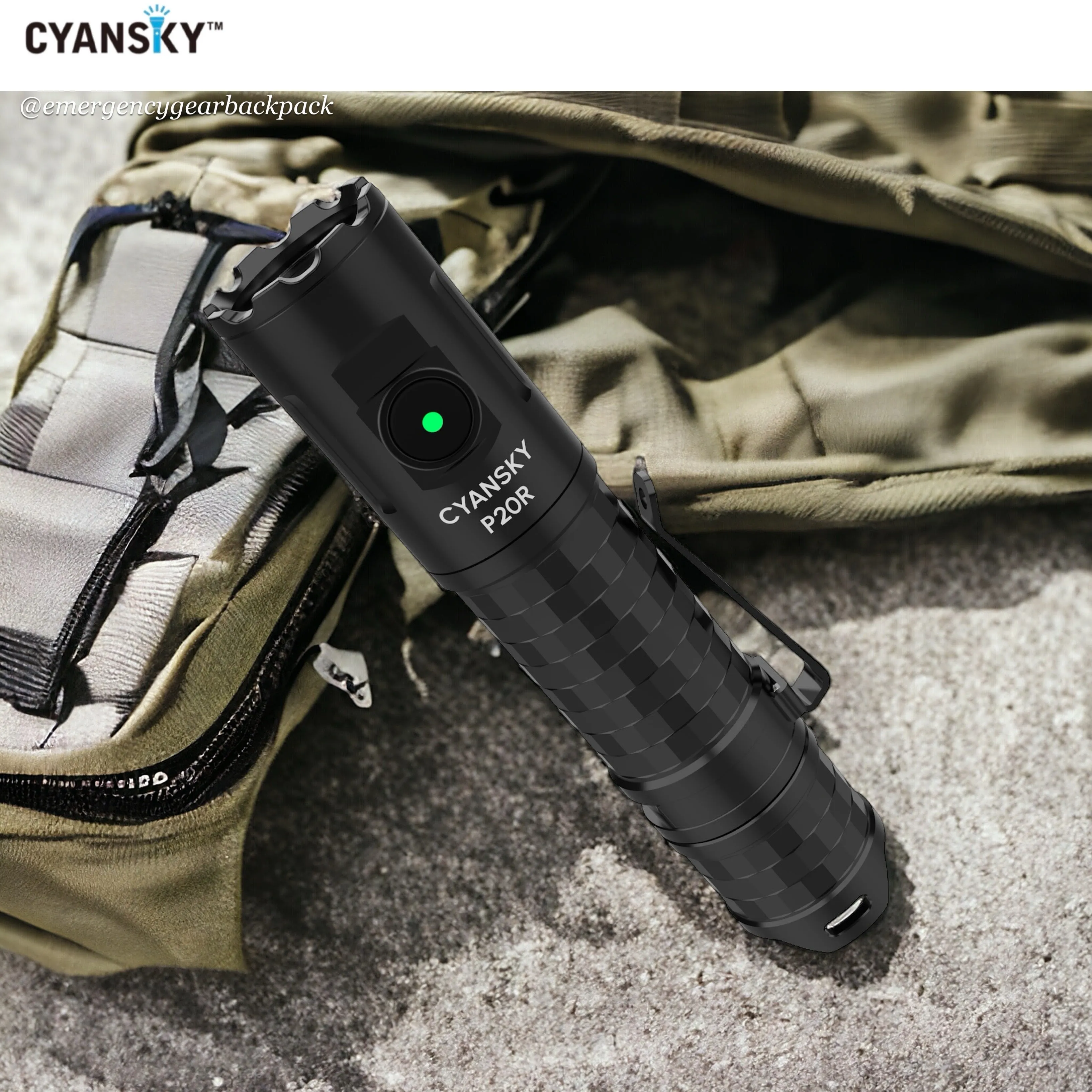 Cyansky P20R Portable Outdoor Flashlight 1900 Lumens 210M