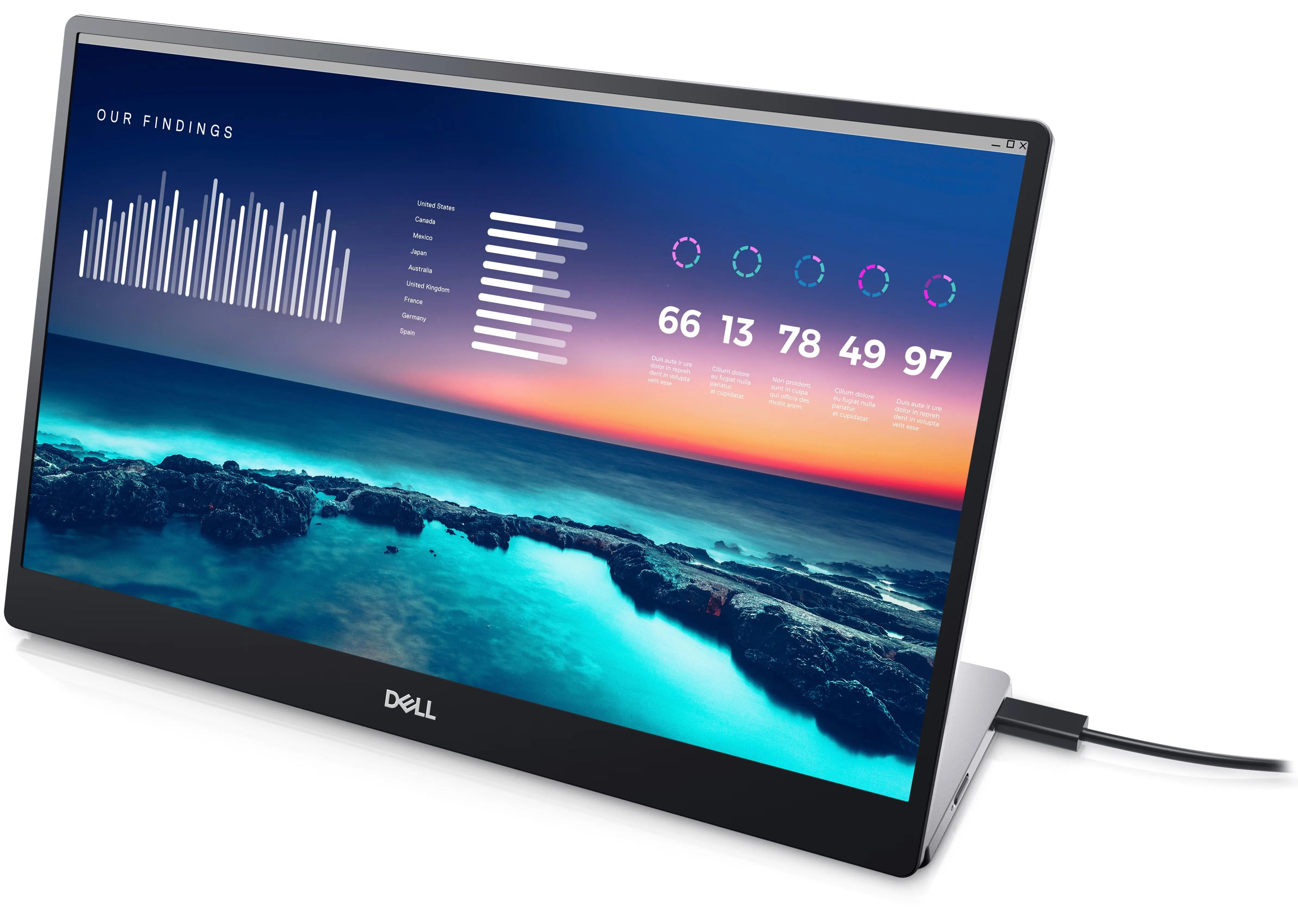 Dell C1422H 14" Portable Monitor Full HD IPS USB-C