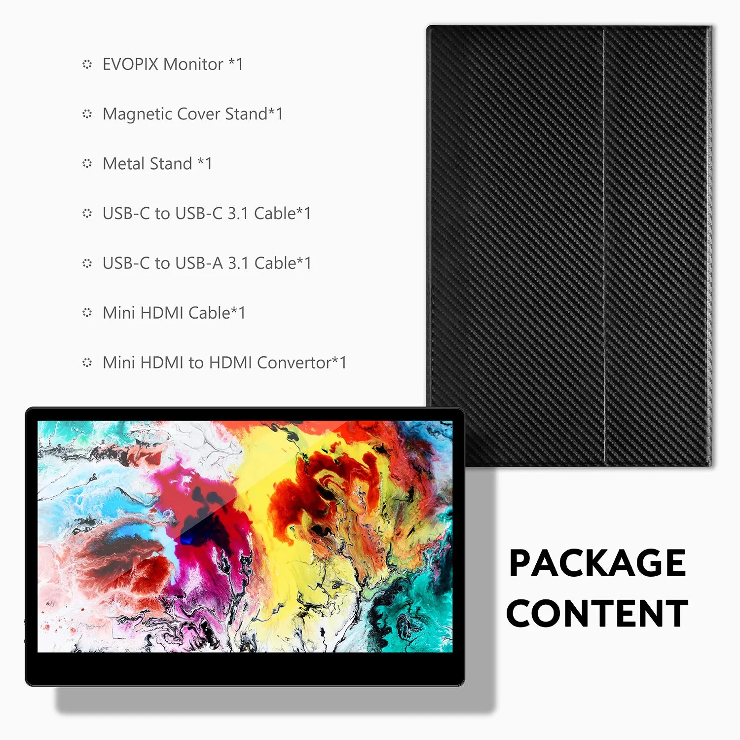 [Discontinued] [Open Box] EVOPIX FHD Multi-Touch Portable Monitor | IPS Screen | USB Type-C