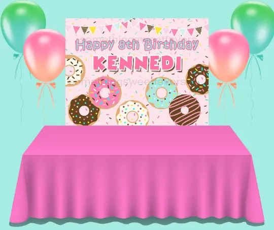 Donut Grow Up Birthday Backdrop - FREE SHIPPING