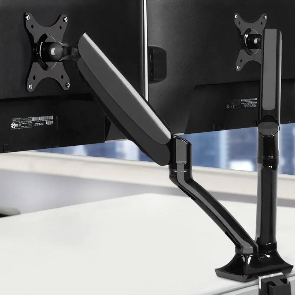 Dual Gas Spring Monitor Arm Desk Mount, Cable Management - Artiss
