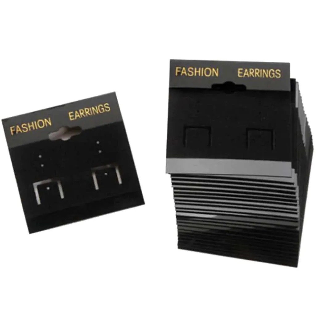 Earring Display Cards Velvet Black 2 x 2 inches 100 pieces