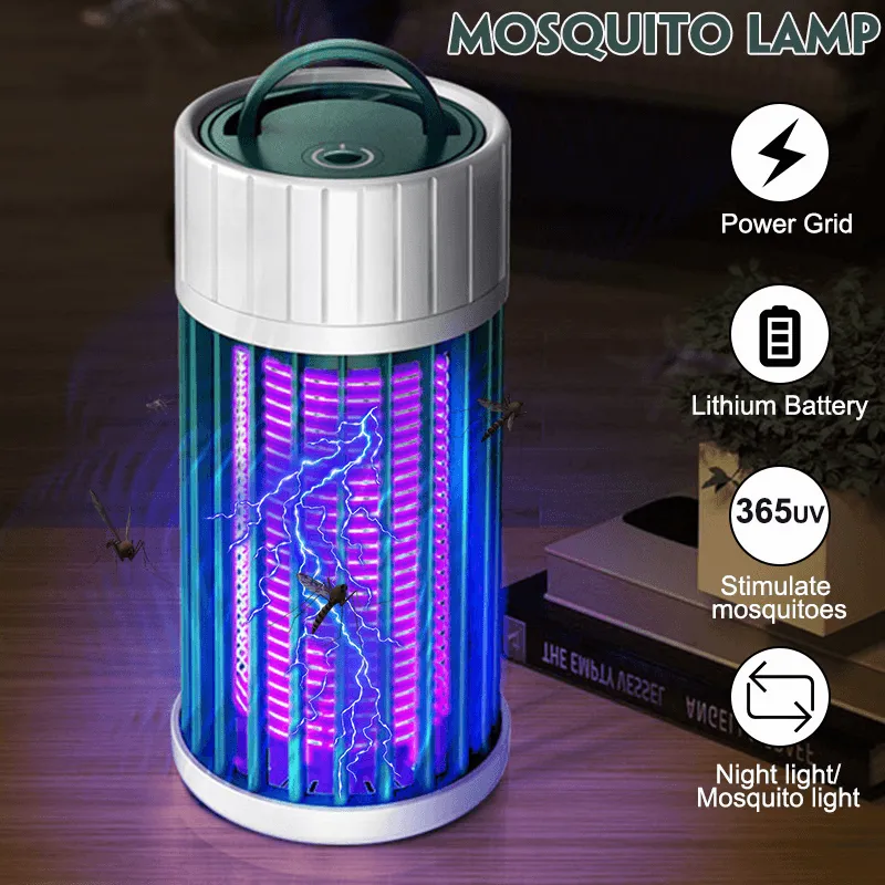 Electric Mosquito Killing Lamp Portable USB LED Light Mosquito Trap for Home Bed Night Light for Bedroom Two-Speed Mode Adjustment