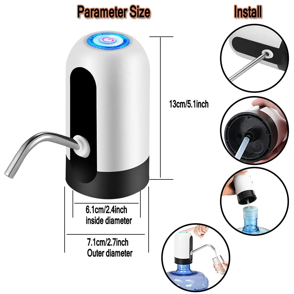 Electric Water Dispenser Drinking Bottle Switch Smart Wireless Automatic Auto Pump USB Charge for Kitchen Office Outdoor