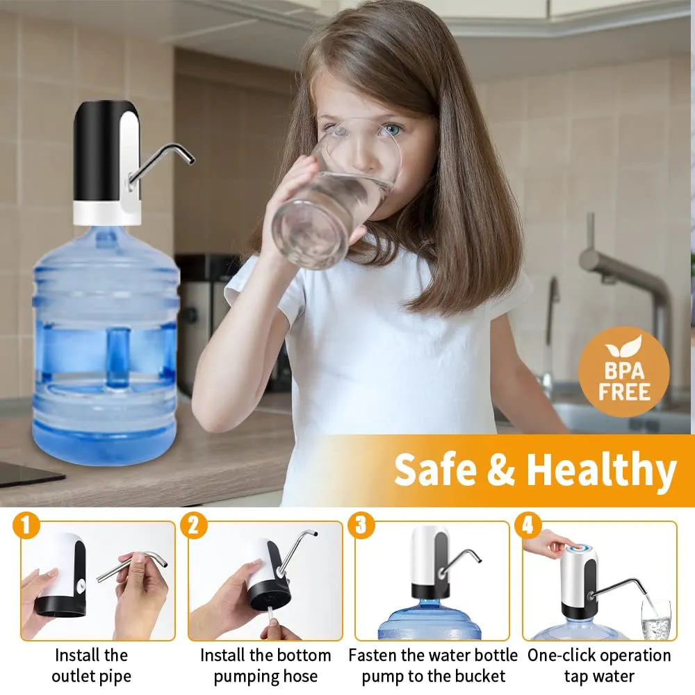 Electric Water Dispenser Drinking Bottle Switch Smart Wireless Automatic Auto Pump USB Charge for Kitchen Office Outdoor