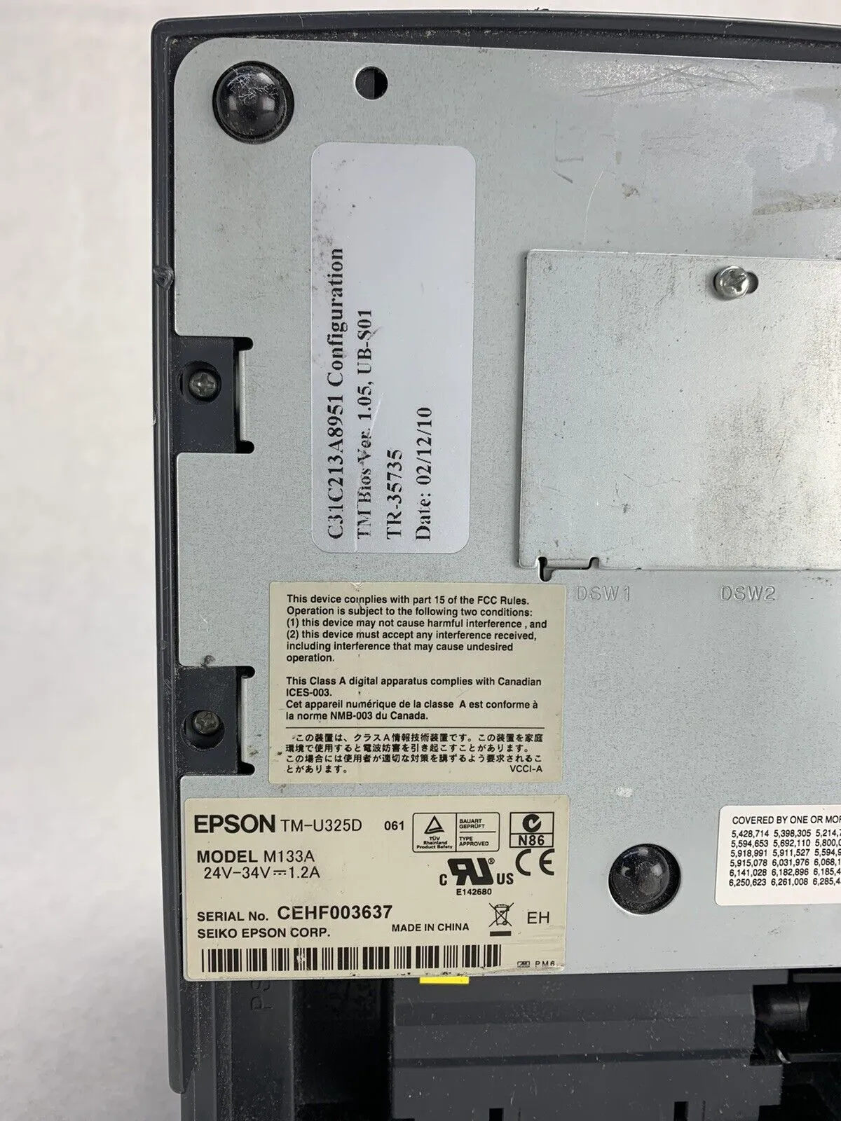 Epson TM-U325D Receipt Printer M133A