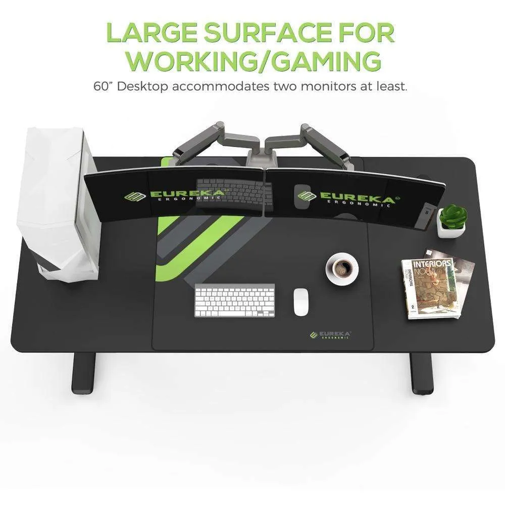 Eureka Ergonomic Mechanical Height-Adjustable Gaming Desk, ERK-IMOD60-B