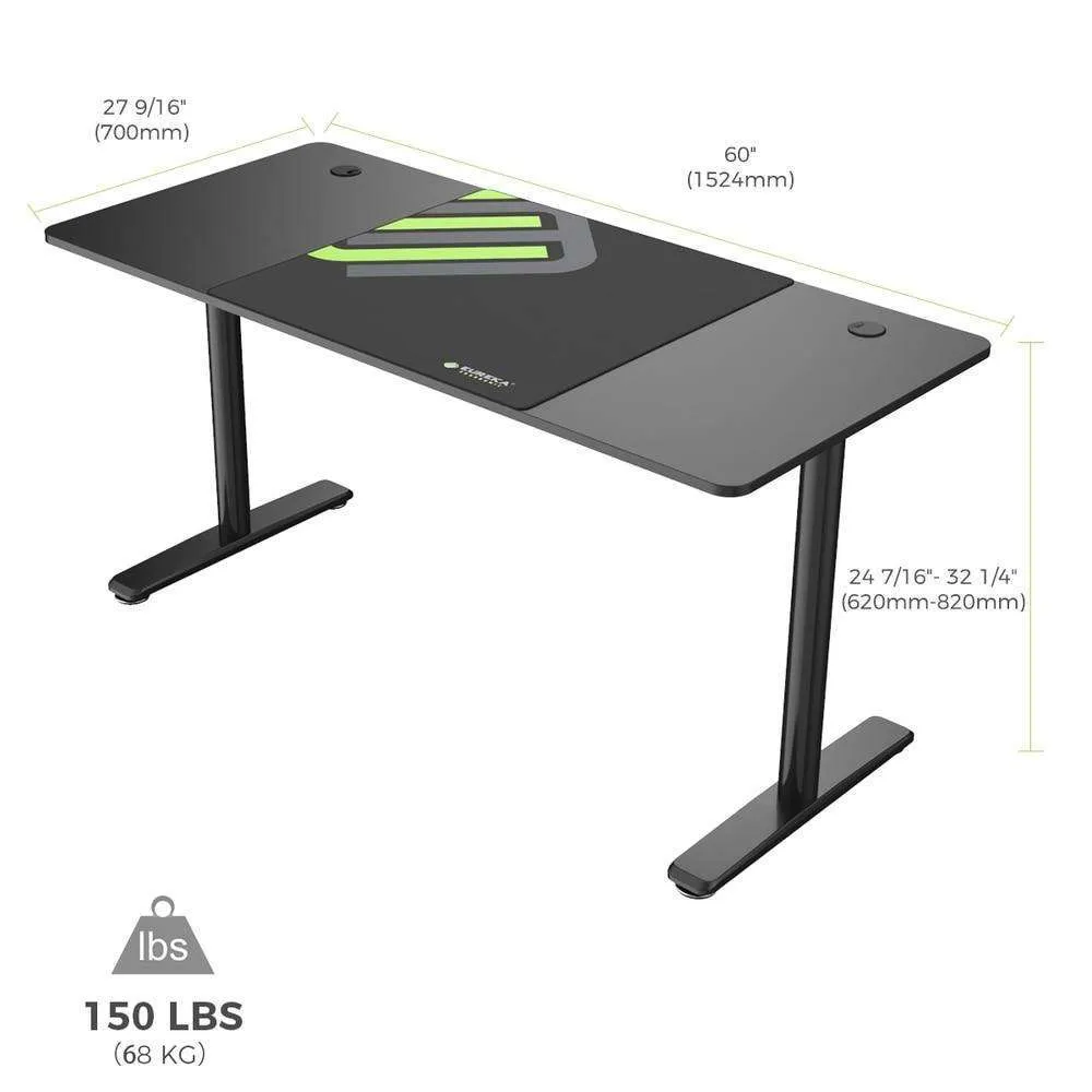 Eureka Ergonomic Mechanical Height-Adjustable Gaming Desk, ERK-IMOD60-B