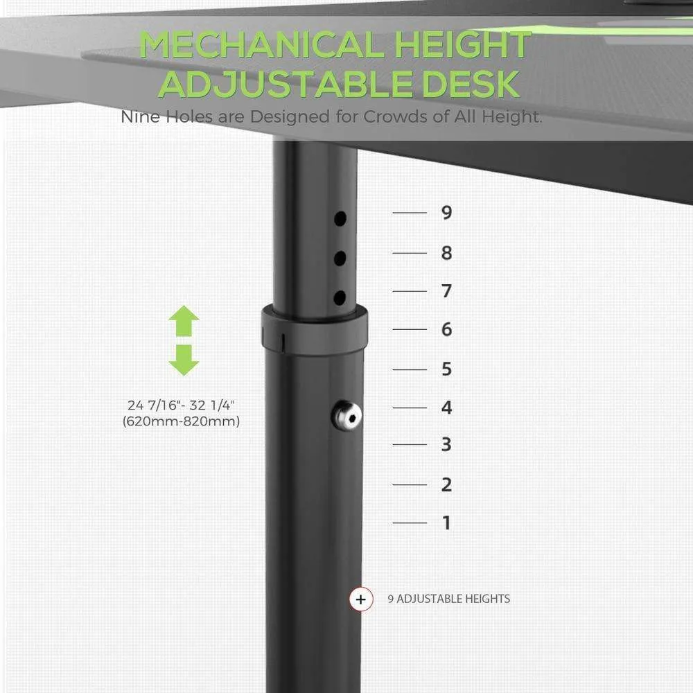 Eureka Ergonomic Mechanical Height-Adjustable Gaming Desk, ERK-IMOD60-B